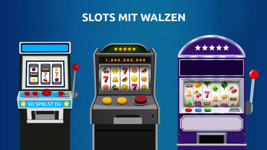 Drei klassische slots mit walzen nebeneinander