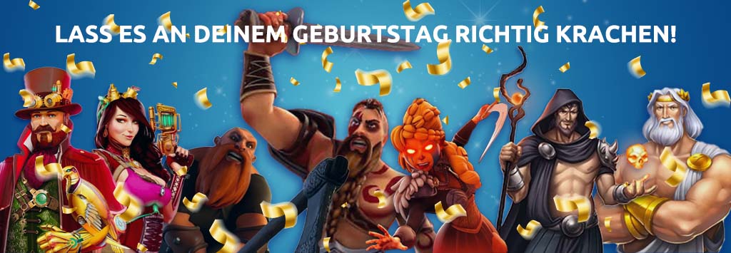 Feiernde Spielautomaten-Helden